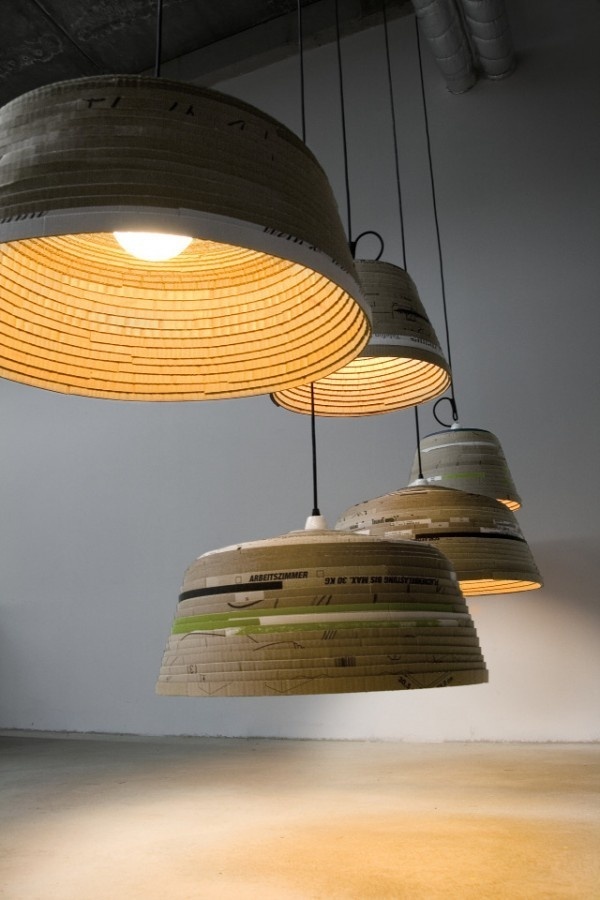 Michael Konstantin Wolke Upcycles Found Objects to Create Beautifully Designed Furniture, Lighting, and Storage #interior #recycle #paper #light