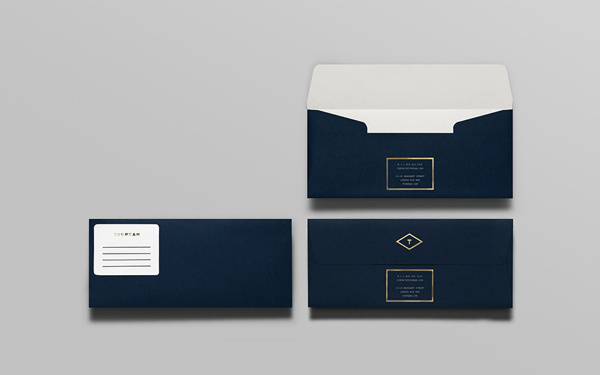 Tourean on Behance #envelopes #blue #branding
