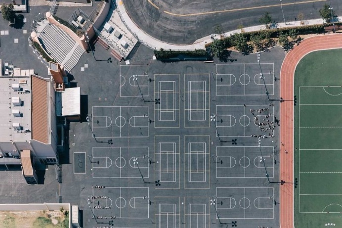 Karl Hab Captures Stunning Views of LA's Tennis and Basketball Courts From Above