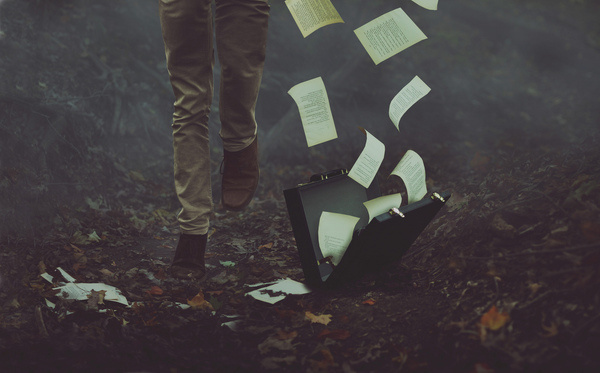 Guaila's Commonplace Blog #suitcase #run #briefcase #drop #photography #hurry #paper