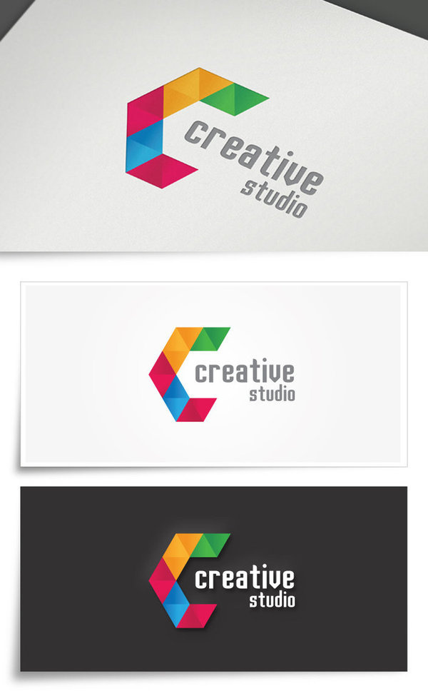 Creative Studio | Colorful Logo #creative #abstract #agency #eps #c #market #artistic #illustrator #cdr #media #colorfull #video #brand #app #letter #studio #idea #splash #web #shadow