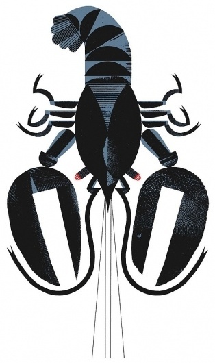 A Crayfish Silkscreen Print by raymondbiesinger on Etsy #print #crayfish #geometric