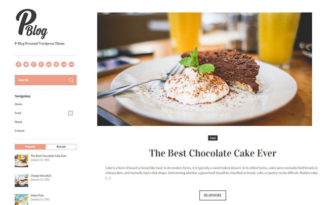 Free Theme WordPress ( P-blog )