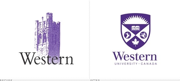 Western University Logo, Before and After #logo #crest