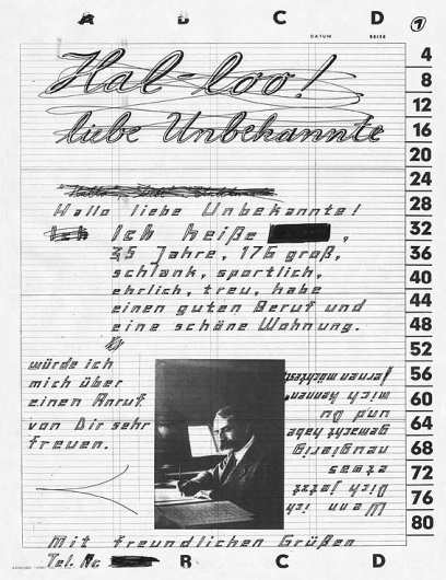 Hallo liebe Unbekannte : Anne Vagt #black #white #poster #and