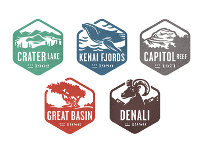 National Parks Badges #logo #branding #identity
