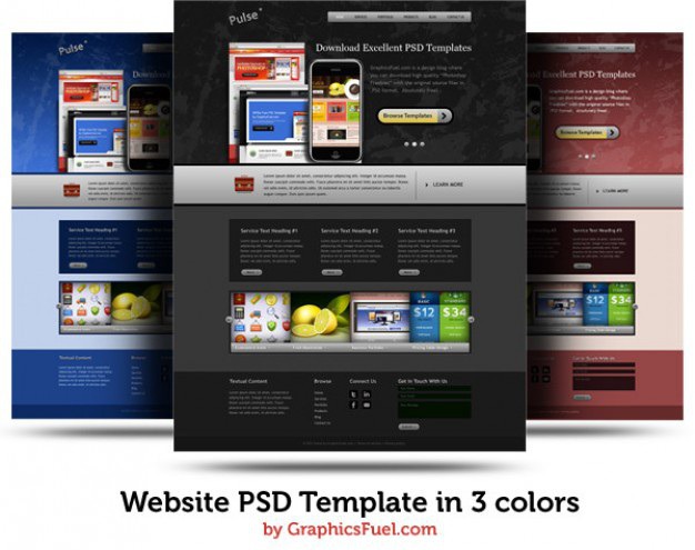 Website psd template in colors Free Psd. See more inspiration related to Template, Website, Colors, Psd, Templates, Website template and Horizontal on Freepik.