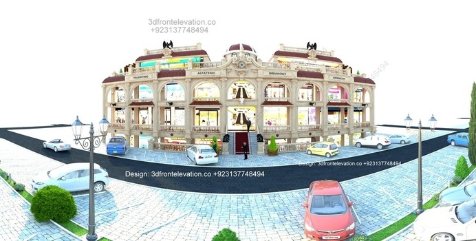 new italian commercial building with classic elevation  Design| Commercial and office architecture facade