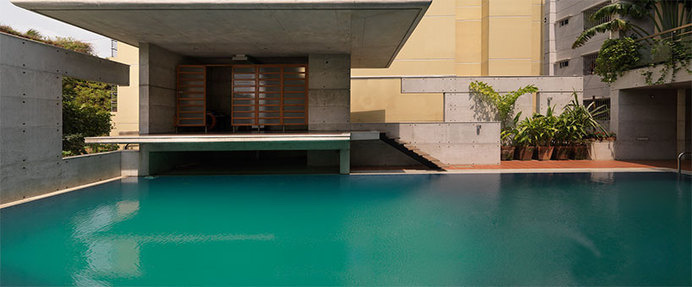 shatotto constructs a private concrete oasis: mamun residence #pool