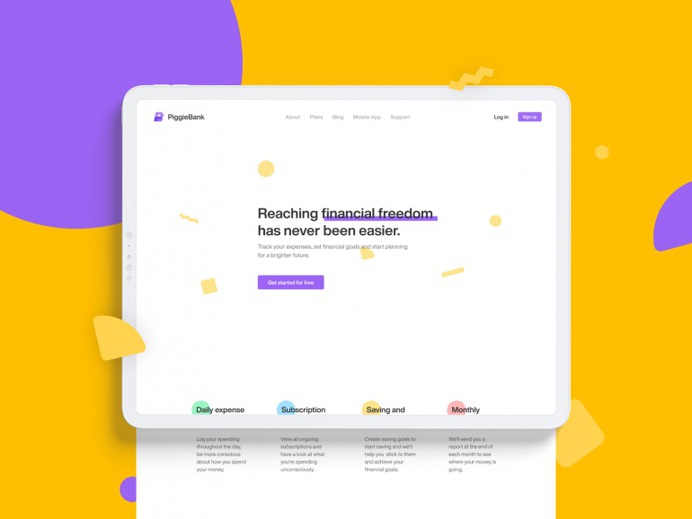 Piggy Bank Website Concept