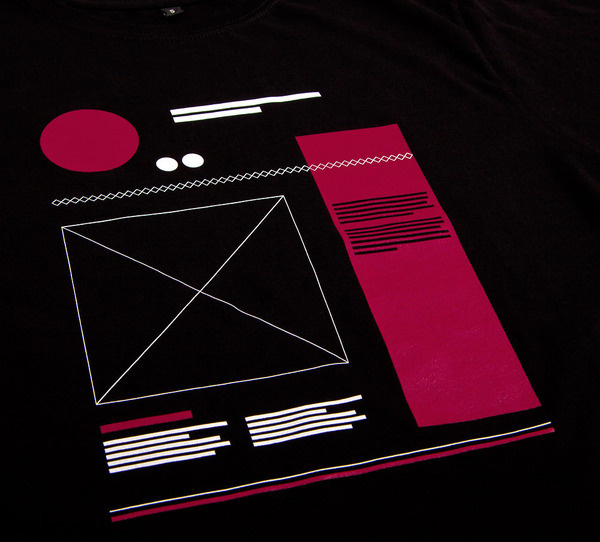 NATRI - T-Shirt (black): WIREFRAME - PAGE LAYOUT #silkscreen #apparel #modern #print #design #graphic #shirt #minimal #wireframe #fashion #layout #typography