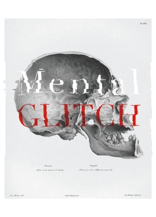 Experimenting with anatomy illustrations and computer glitch to create glitched posters. The idea is to show the imperfections of the Human #design #illustration #mental #glitch #art #skull