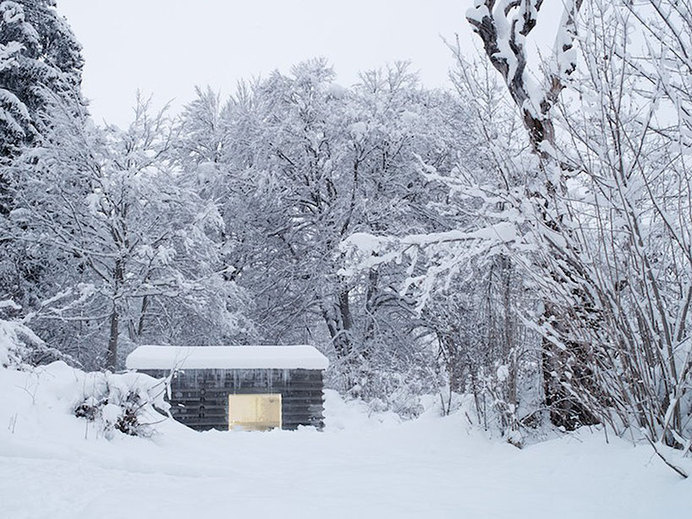 nickisch sano walder preserve the refugi lieptgas in concrete #cabin