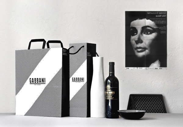 Gabbani's Modern Italian Branding #monochrome #bag #print #branding