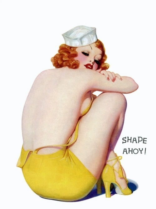 Designersgotoheaven.com Â Enoch Bolles Shape ahoy ! #girl #pin #illustration #up #vintage
