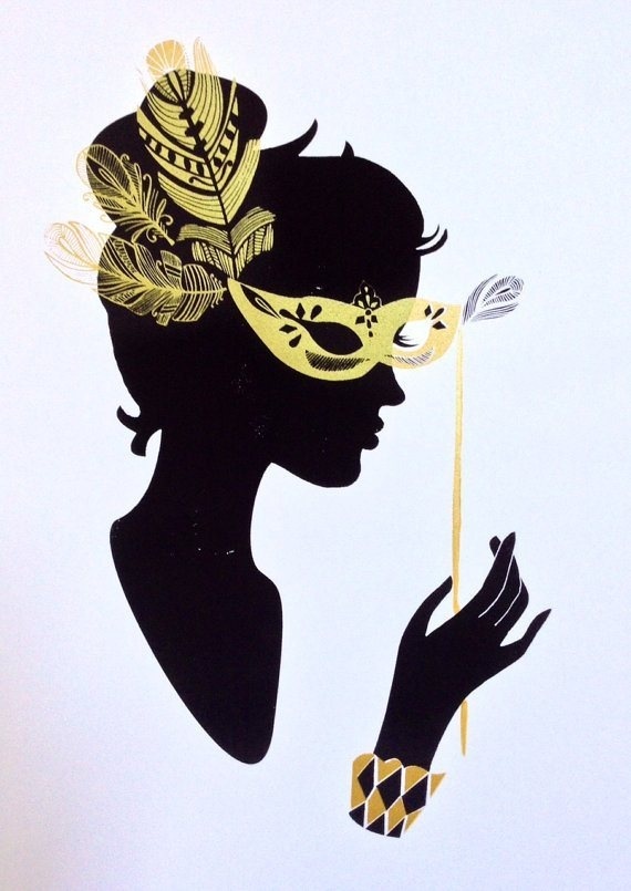 Patchwork Printshop | Hand Printed Goods by Lesley Anne Numbers #numbers #woman #print #lesley #feathers #screen #illustration #mask #silhouette #wisconsin #anne