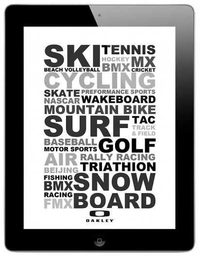 Oakley on the Behance Network #glasses #ipad #sunglasses #oakley #screen #sport #typography