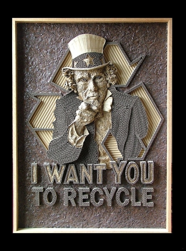 Logos Created from Corrugated Cardboard - 1-800-Recycling #logo #recreated #recycling