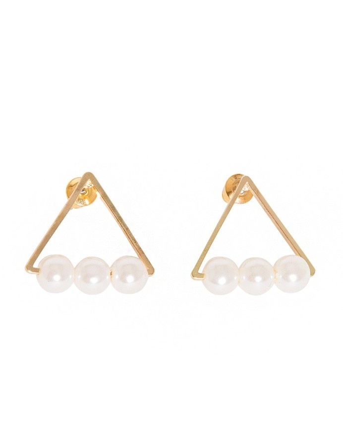 Triangle Pearl Earrings - Cute Earrings -$8 #earrings #pearl #triangle