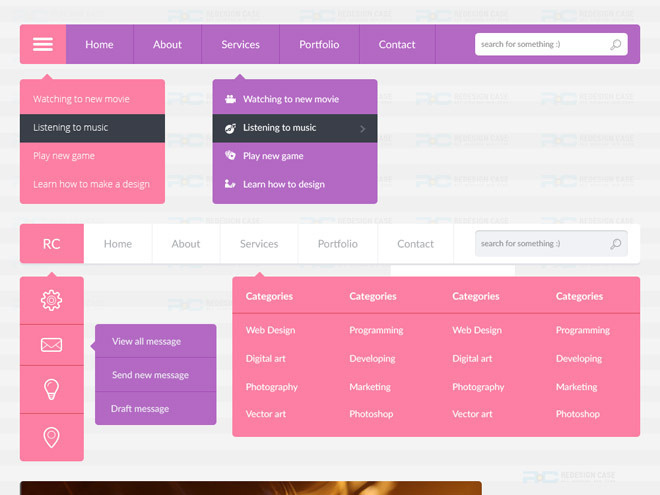 Free Flat Web UI Kit PSD