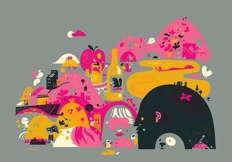 The Little Friends of Printmaking Ye Olde Shoppe #illustration #printing #color #screen