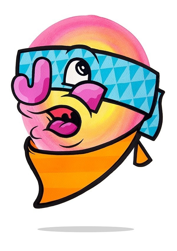 Masked Up And Ready #krap #print #artwork #illustration #stupid #painting #art #penfold #mr #fine
