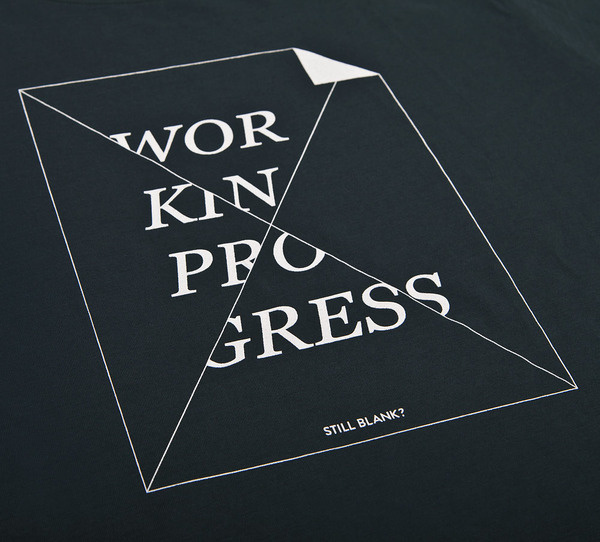 NATRI - work in progress - T-Shirt (charcoal grey): WORK IN PROGRESS - STILL BLANK? #silkscreen #apparel #modern #print #design #graphic #shirt #minimal #fashion #type #typography