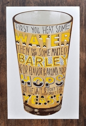 Beer Screen Print - Man vs Ink | Design.org #glass #beer #text
