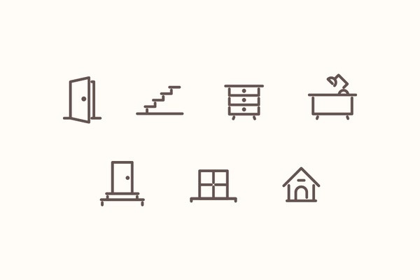 Furniture icons set #icon #symbol