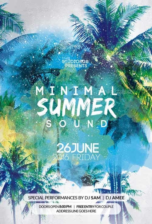 Creative Flyers Minimal Summer Party And Flyer Image Ideas Inspiration On Designspiration