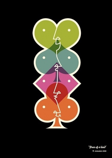Jimbobbin – doodles by Jim Whittamore #diamond #color #ace #illustration #spade #poster #club