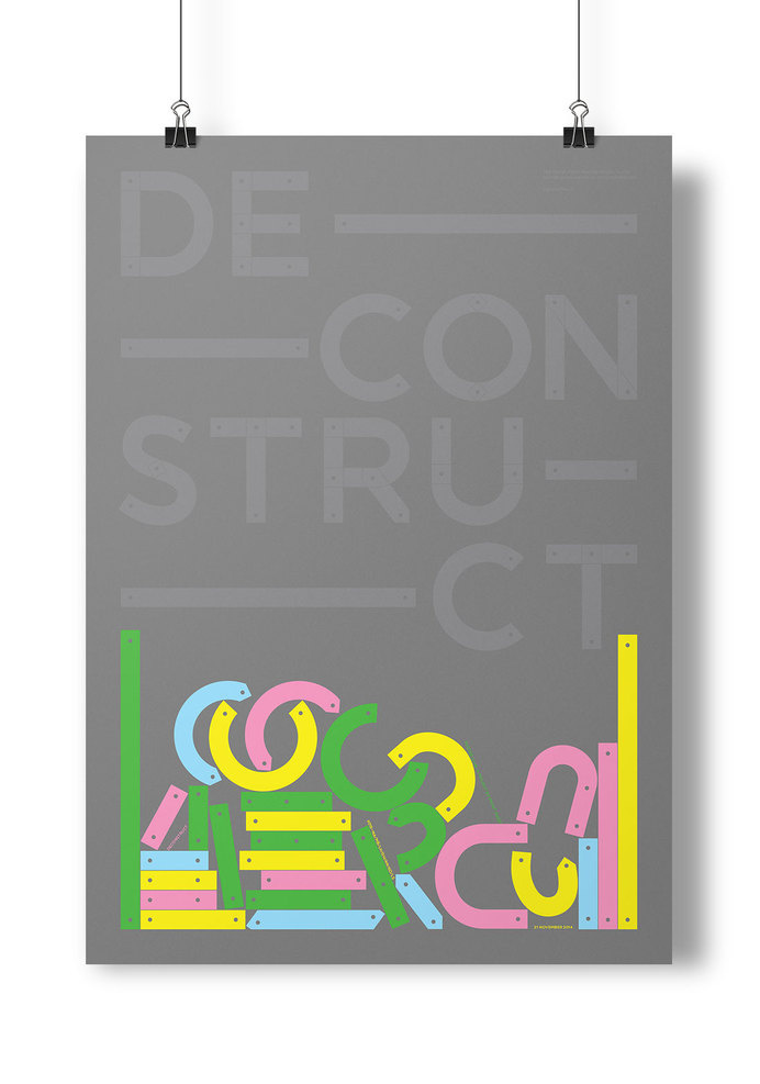 Poster Project #pink #yellow #poster #type #deconstruct #blue #green