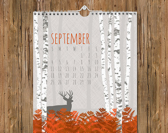 september, calendar, tree