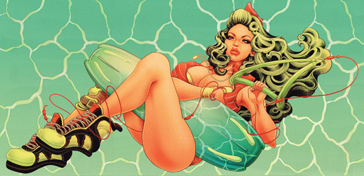 ONEQ/zube/jumble on Behance #sexy #red #woman #draw #color #illustration