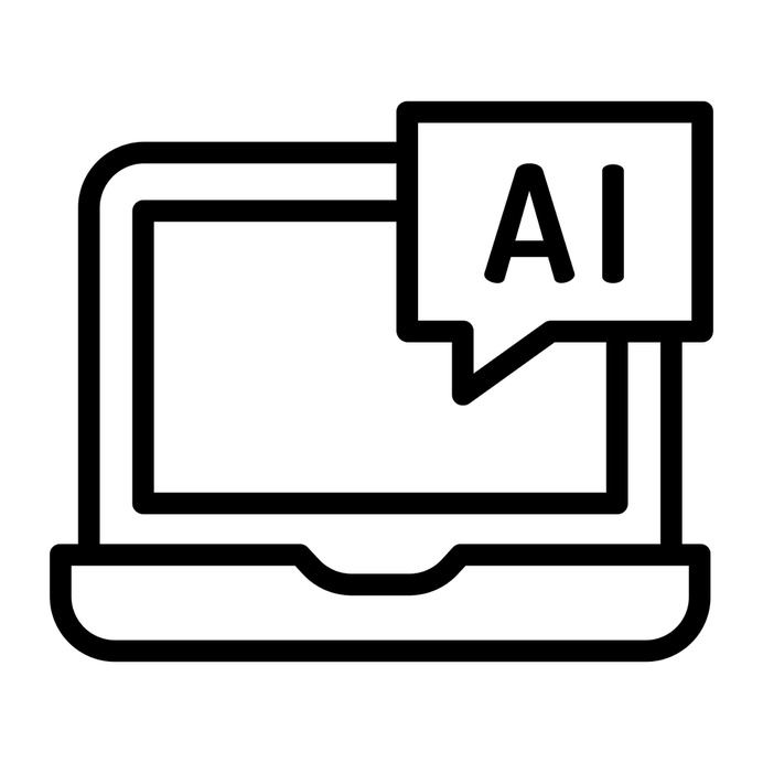 See more icon inspiration related to laptop, automaton, AI, Science fiction, chat bubble, robotics, artificial intelligence, electronics, conversation, communications, design, communication and technology on Flaticon.