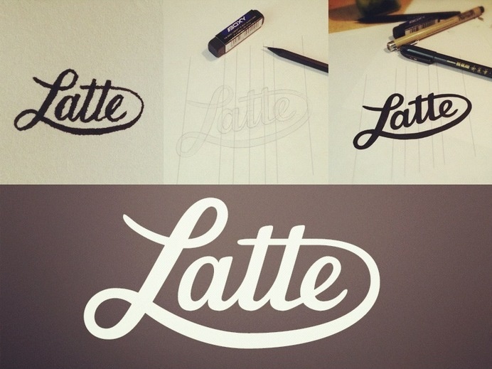 Latte by Sean McCabe Following #inspiration #creative #lettered #personalized #design #illustration #logo #hand