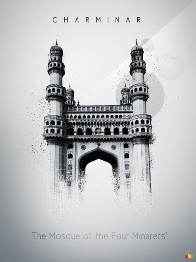 365 Concepts (Charminar) #abstract #rupinder #white #365 #india #design #charminar #black #concepts #illustration #poster #singh