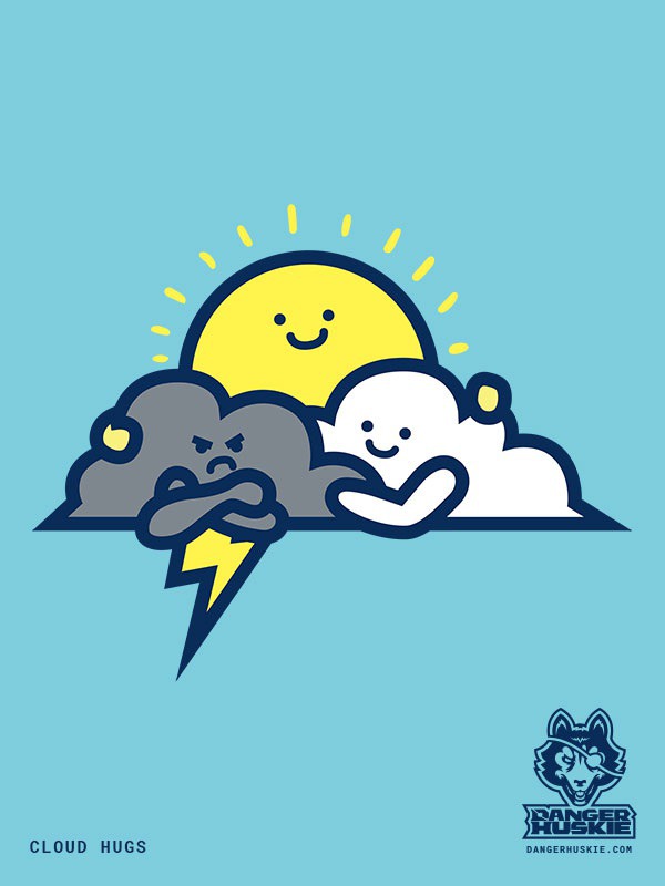 Thunder clouds are real grouches and just need a hug. #hug #cloud #sun #sunny #stormy #thunderstorm #lightning #happy #angry #grumpy