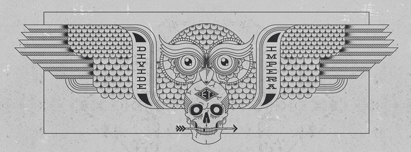 Pavlov_divide_et_impera_detail #white #owl #black #and #skull