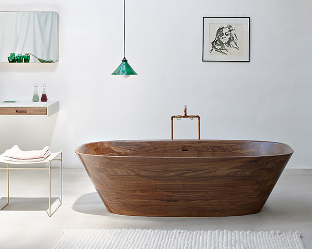Delicate bath supplies made from aromatic walnut - www.homeworlddesign. com (3) #furniture #walnut #bathroom