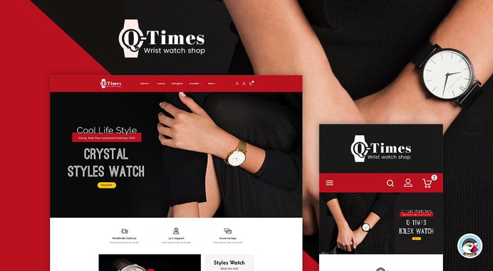 Q-Times #Watches Store - #Prestashop #Responsive #Theme | #TemplateTrip #eCommerce #Website #Design #Template