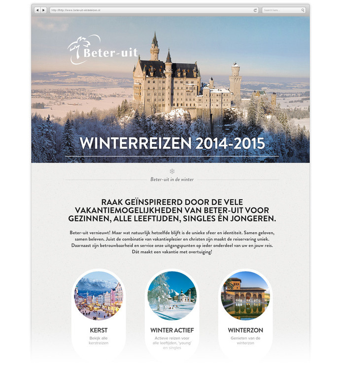 Beter-uit winterreizen online | design by The Ad Agency, www.theadagency.nl | #website #webdevelopment #webdesign #theadagency