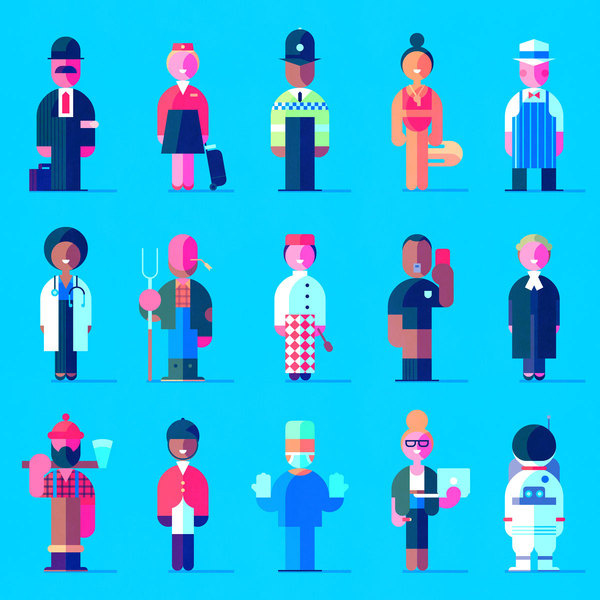 I did this cover and a few spot illustrations for The Times guide to getting a job. Im sharing my roughs too so you can marvel at how crum #illustration #character #geometric