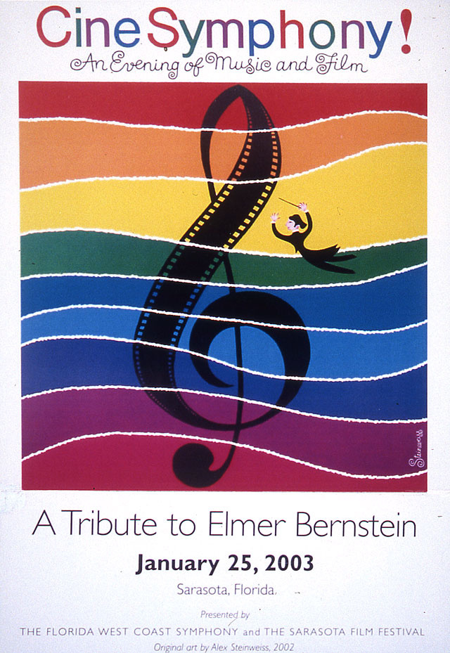 design by Alex Steinweiss, c. 2003 #colors #treble #clef #music #film #elmerbernstein #sarasota #conductor #composer
