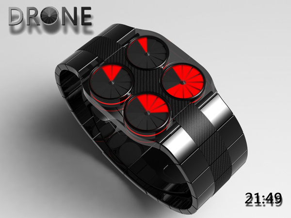 Drone LED Quad turbine Effect Watch #tech #amazing #modern #innovation #design #futuristic #gadget #ideas #craft #illustration #industrial #concept #art #cool