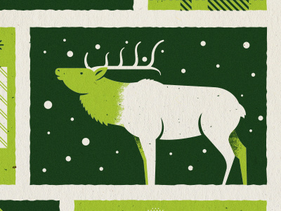 IMM Holiday card #card #snow #elk #colorado #nature #holiday #green