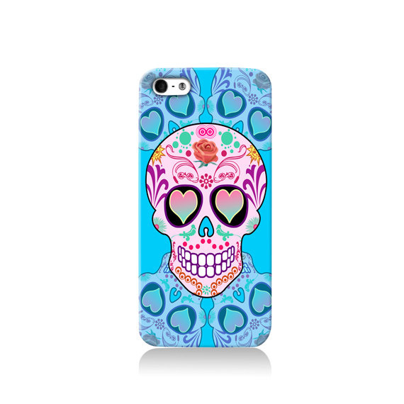 Blue Sugar Skull iPhone case #phonecase #design