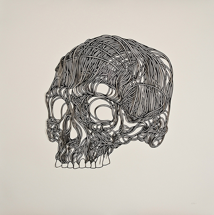 Max Gartner paper illustration #skull #illustration
