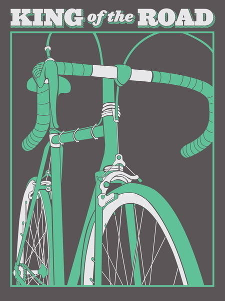 King of the Road by Brainstorm #kind #bicycle #road #illustration #king