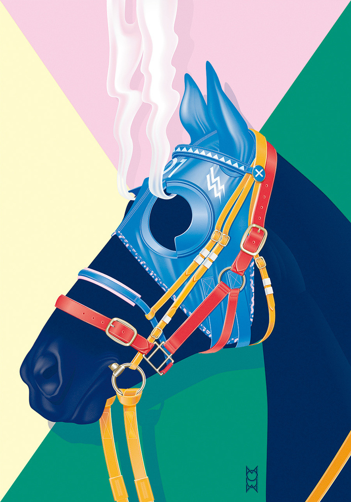 SOIRÉE GRAPHIQUE Nº6 / 'Hard Race, Steaming Horse' - www.vicentegarciamorillo.com #poster